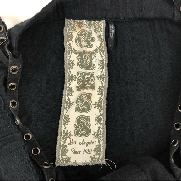 Guess Black Romper Spaghetti Strap Button Front Pocketed One Piece - Picture 12 of 16